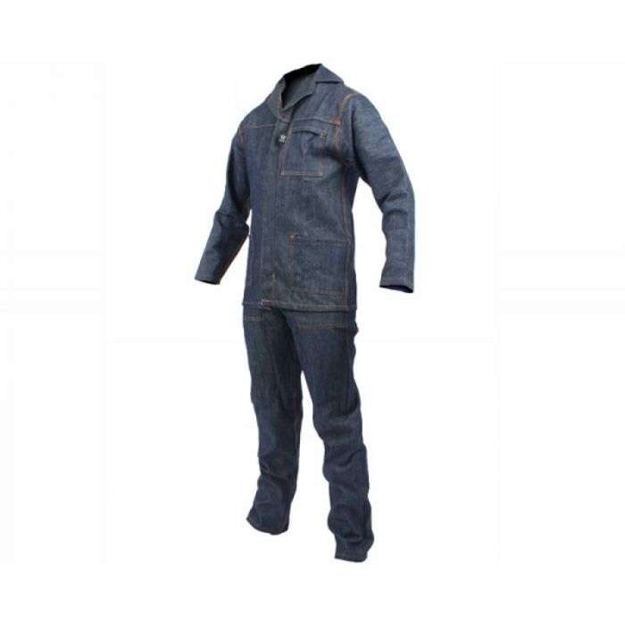 Overall 2 Piece Denim Blue Size 38 Pants 42 Jacket