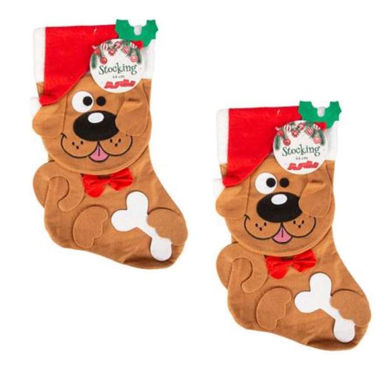Christmas Stocking - 2 Piece - Pet - 44cm - 2 Pack