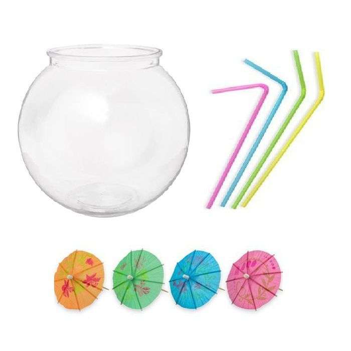 Plastic Cocktail Fish Bowl Set - 2 Pack