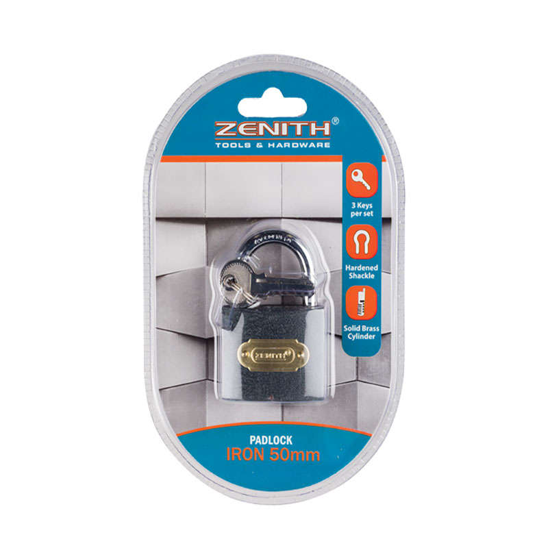 Padlock - Brass & Iron - Extra Keys - Silver - 50mm - 2 Pack