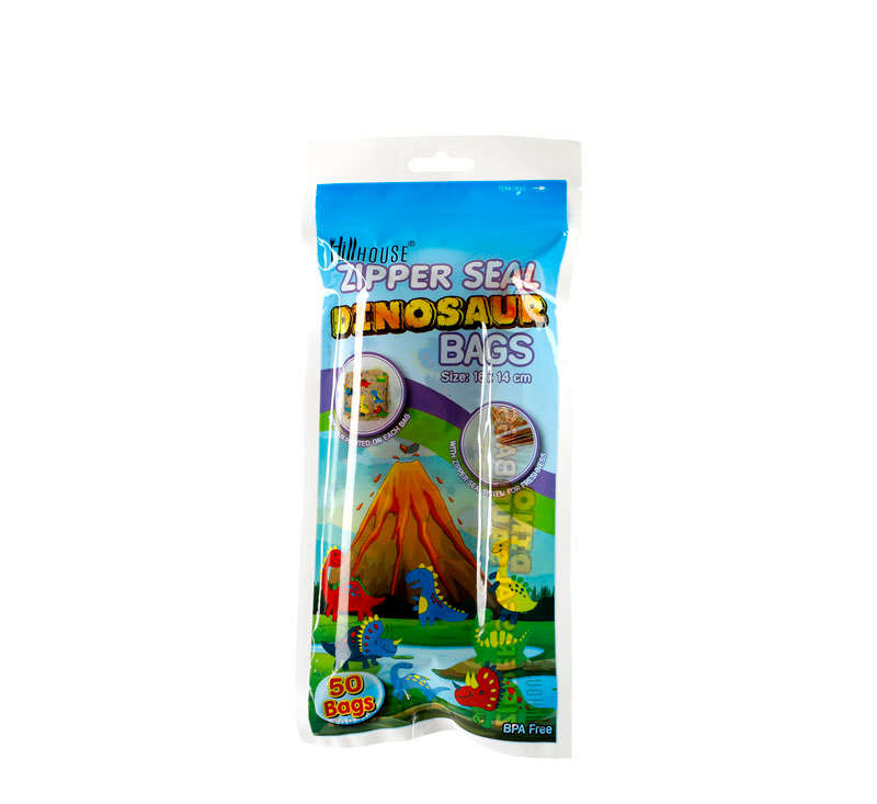 Sandwich Bag - Zipper Seal - Dinosaur - 16cm x 14cm - Pack of 50