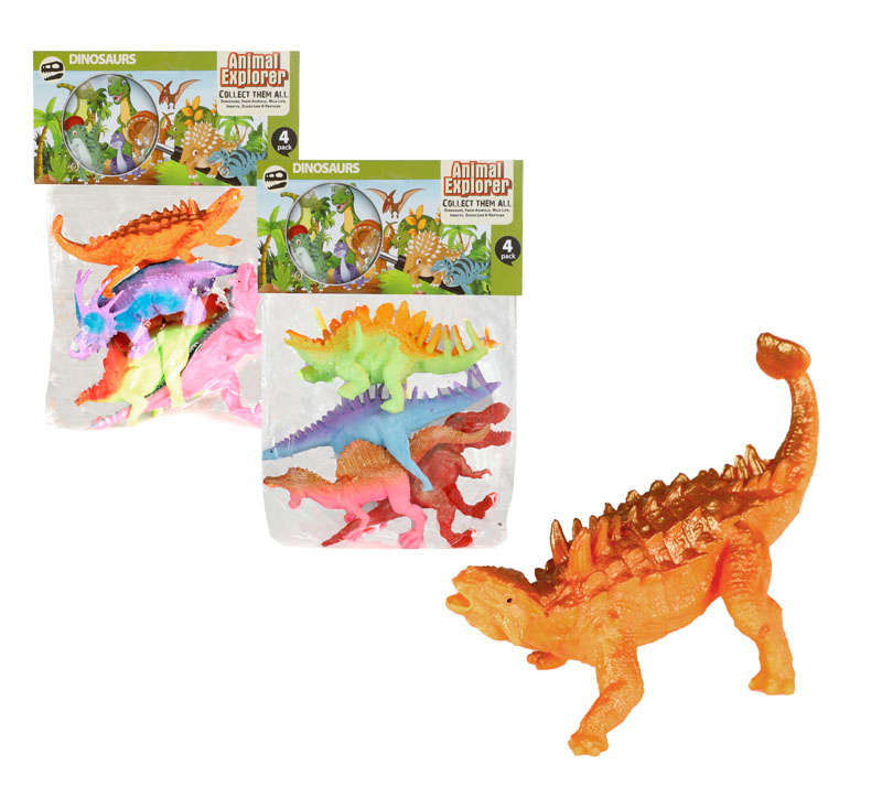 Dinosaur - Toy - Assorted Creatues - Non Toxic - 4 Piece - 2 Pack