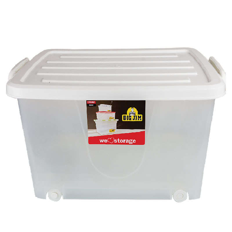 Storage Box - Plastic - White - 55L - 60cm x 40cm x 32cm - 2 Pack