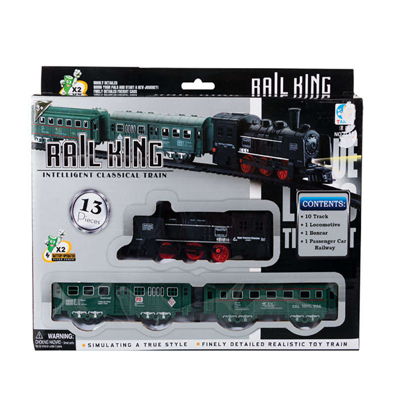 Train Set - BPA-Free Plastic - Black & Green - 13 Piece - 2 Pack
