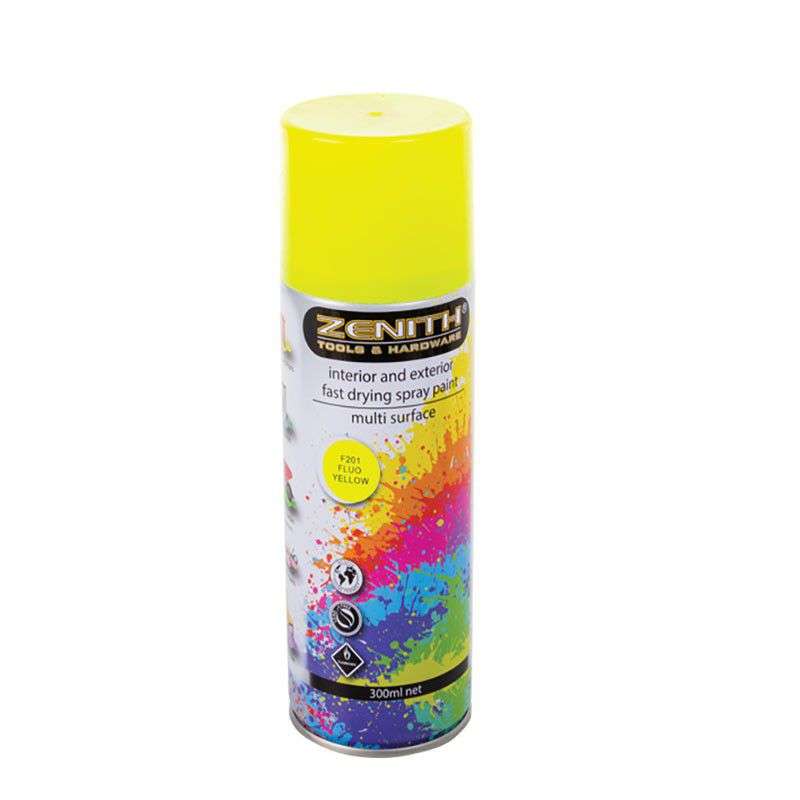 Zenith Fluorescent Spray Paint - Yellow 300ml