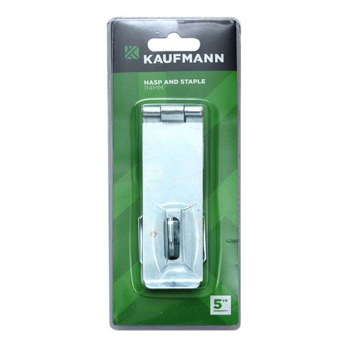 Kaufmann Hasp And Staple 114mm Safety Galv