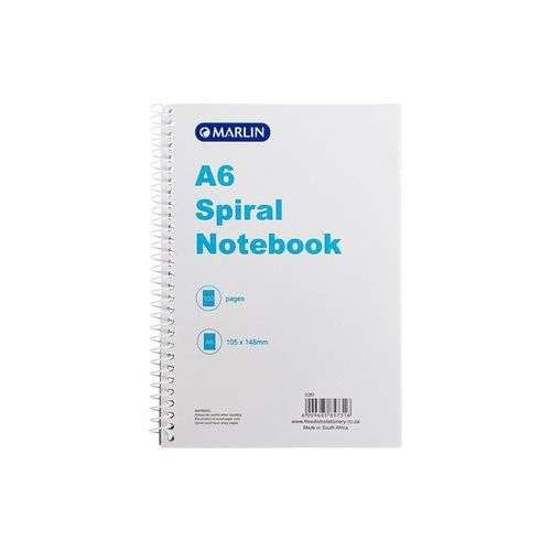 Marlin A6 100 Page Spiral Note Book (Single Book)