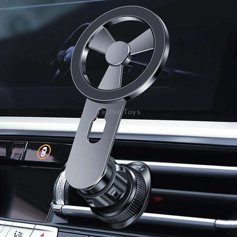 F73 MagSafe Magnetic Suction 360 Degree Rotating Car Phone Holder (Black)