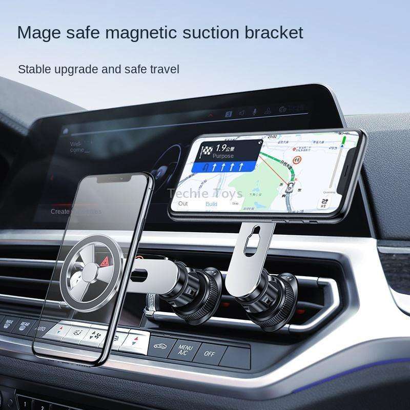 F73 MagSafe Magnetic Suction 360 Degree Rotating Car Phone Holder (Black)