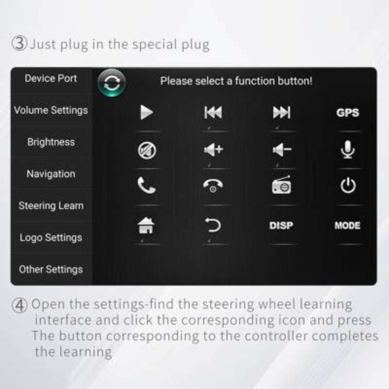 DQX-999A Multifunctional Steering Wheel Button Controller Car DVD Screen Wireless Remote Control (Bl