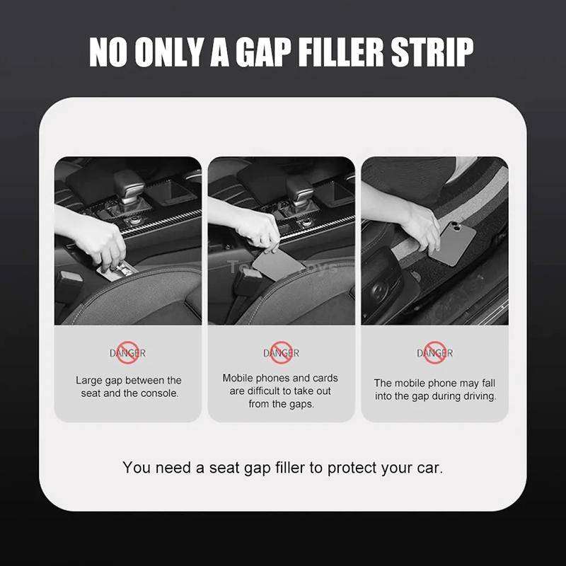 1 Pair Car Seat Gap Bar Car Interior Armrest Box Gap Leak-proof Filler (Beige)