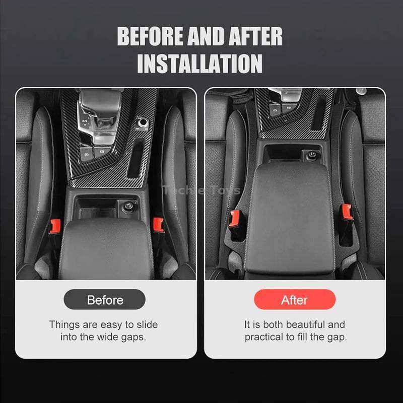 1 Pair Car Seat Gap Bar Car Interior Armrest Box Gap Leak-proof Filler (Beige)
