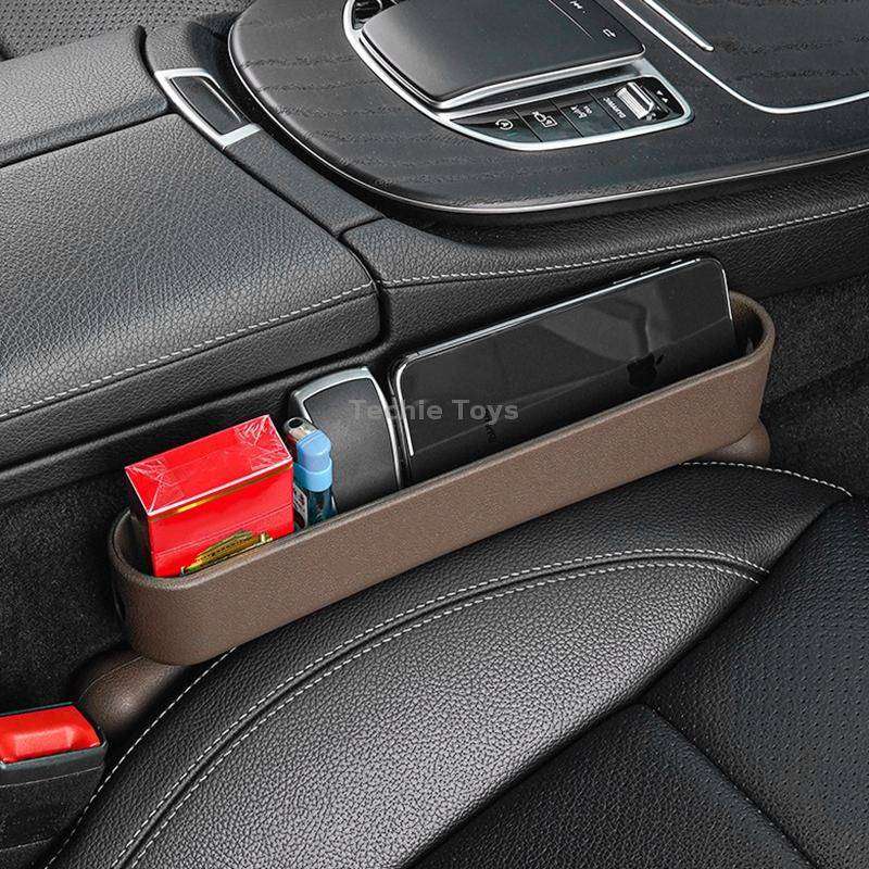 Car Gap Storage Box Multifunctional Car Seat Crevice Storage Box, Specification: 1 Pair (Brown)
