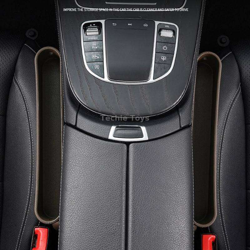 Car Gap Storage Box Multifunctional Car Seat Crevice Storage Box, Specification: 1 Pair (Brown)