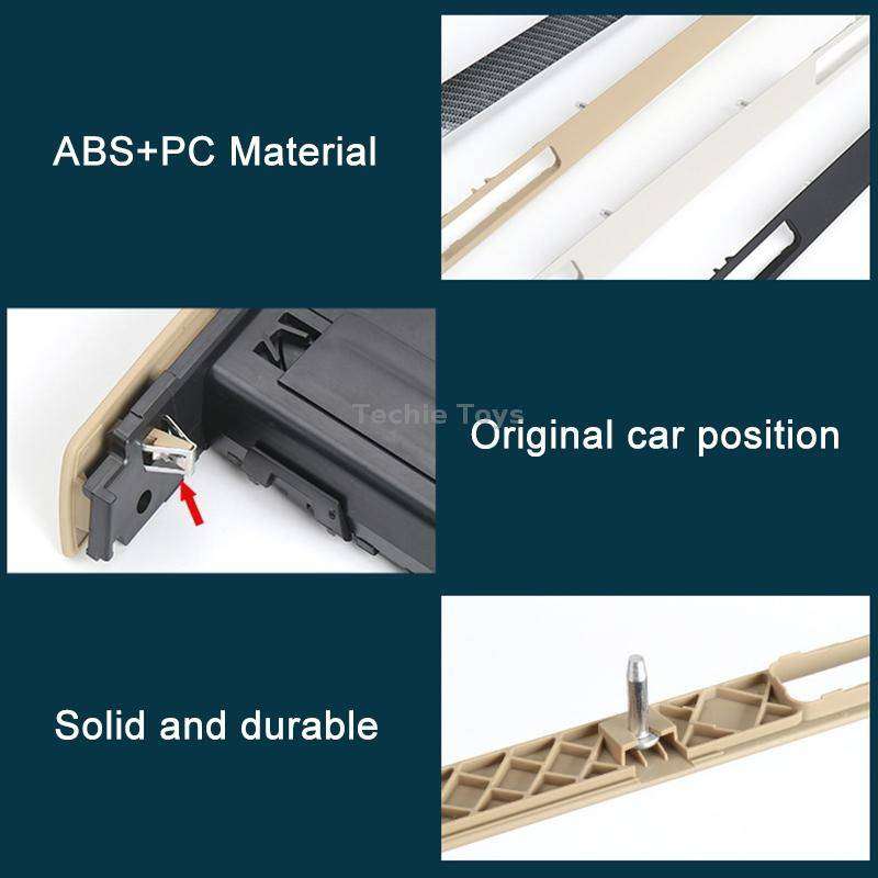 For BMW 3 Series E90 Left Driving Dashboard Water Cup Holder Decorative Frame 5145 7138 798(Beige)