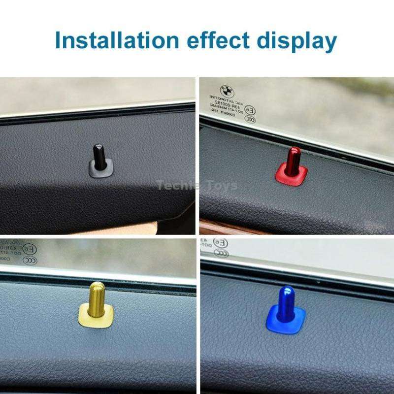 4 PCS Car Unlock Cover Door Bolt Door Handle for BMW X1 / X6(Blue)