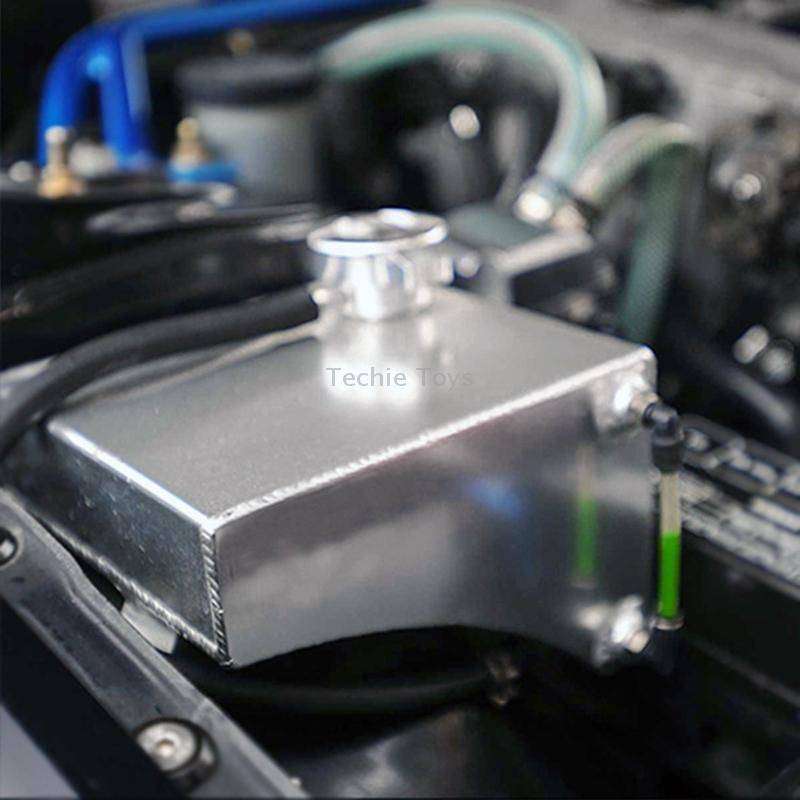 Car Modified Triangle Aluminum Alloy Cooling Water Tank Bottle Can for Nissan (Silver)