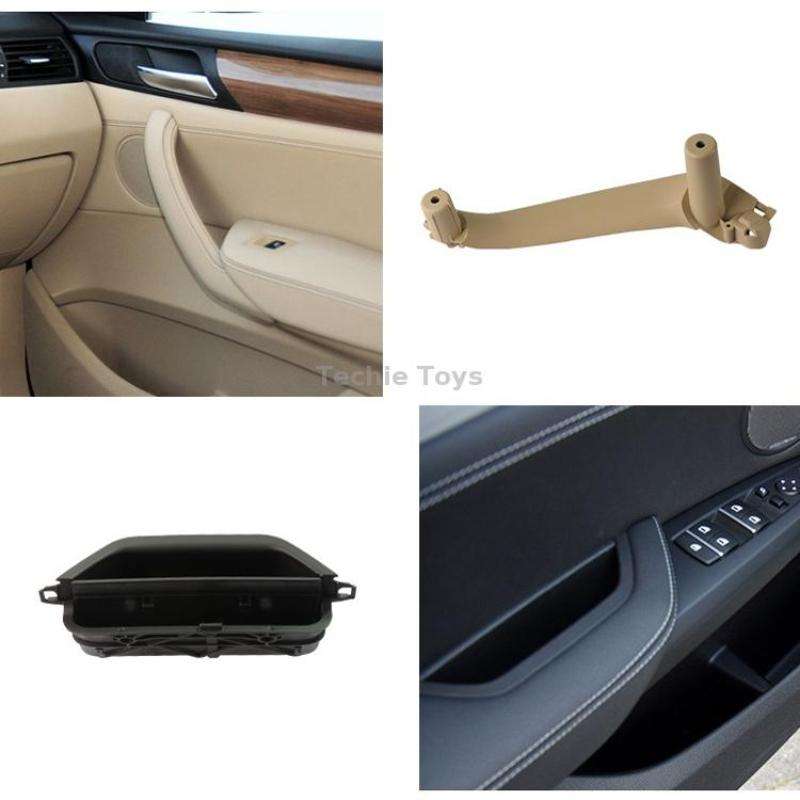 Car Front Left Inside Doors Handle Pull Trim Cover 5141 7394 519-1 for BMW X3 X4, Left Driving (Beig