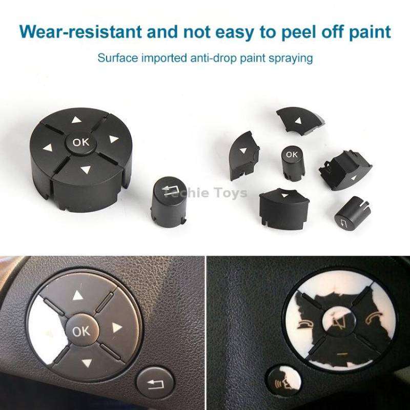 1 Pair Car Steering Wheel Switch Buttons Panel for Mercedes-Benz W204 2007-2014, Left Driving(Grey)