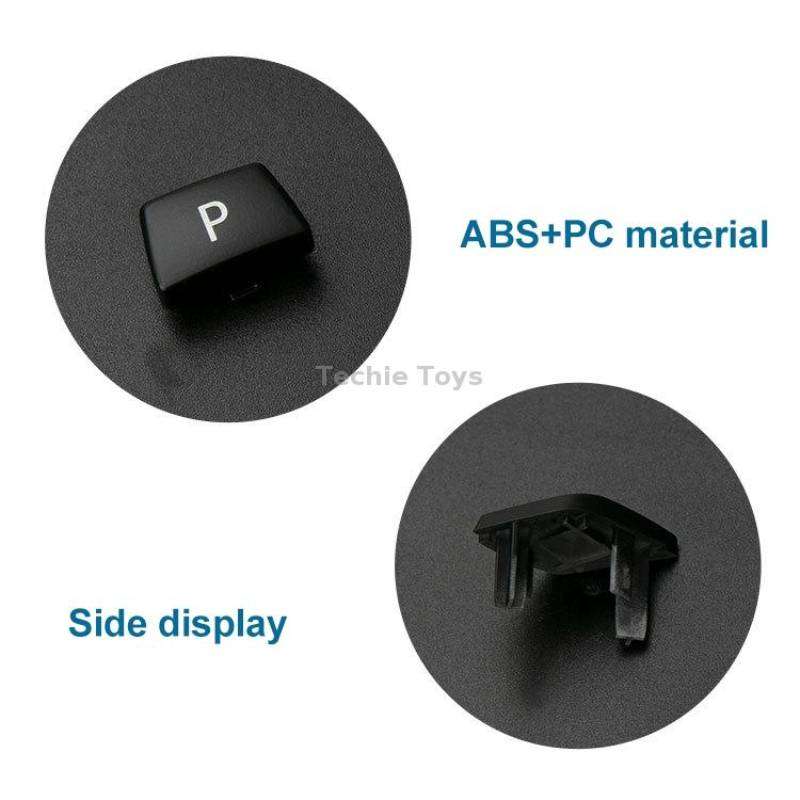 Car Gear Lever Auto Parking Button Letter P Cap for BMW 5 Series 2002-2010, Left Driving(Black)