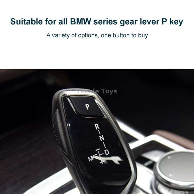 Car Gear Lever Auto Parking Button Letter P Cap for BMW X5 X6 2007-2013, Left Driving (Black)