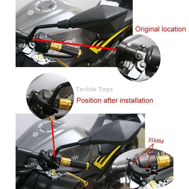 SF-YSZ-2 Mirror Code Motorcycle Modification Aluminum Alloy CNC Rearview Extension Bracket Set (Silv