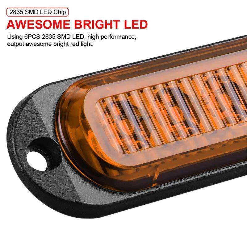 5 PCS MK-087 Car / Truck 4LEDs Side Marker Indicator Lights Bulb Lamp (Yellow Light)
