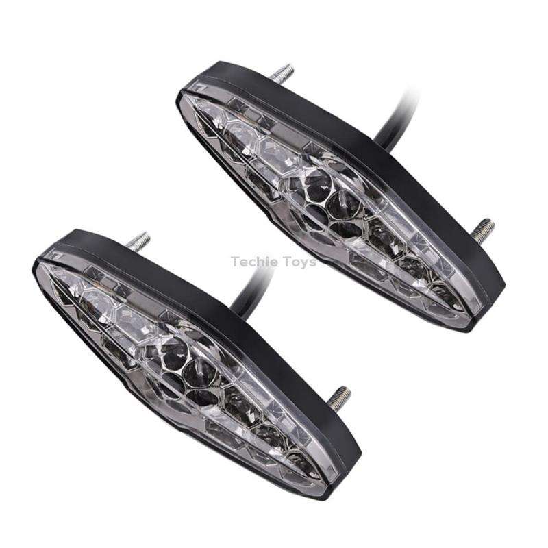 2 PCS KC-WD-NEW-3X Motorcycle LED Brake Light Running Lamp (Transparent Black)