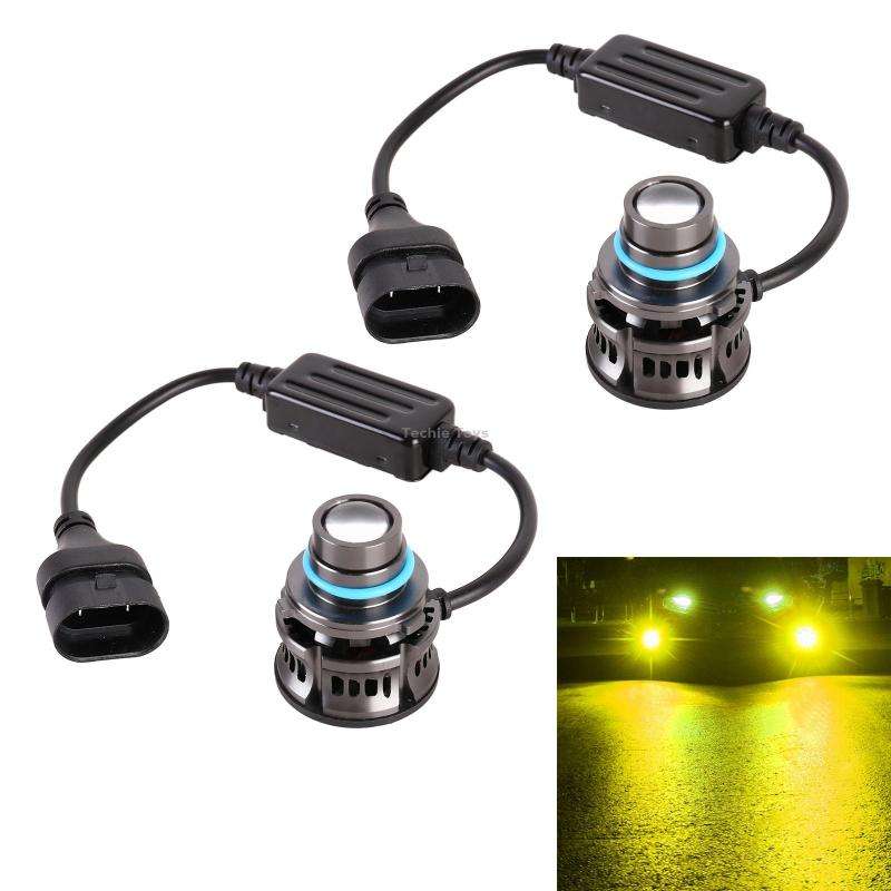 1 Pair 9005 27W / DC12V Car Aluminum Alloy Flashing LED Headlight (Gold Light)