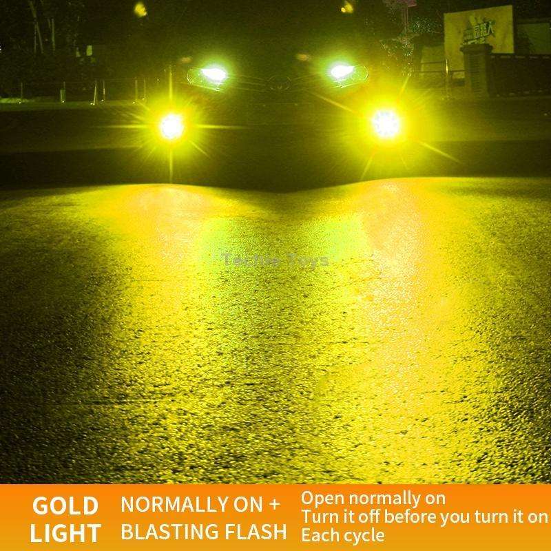 1 Pair 9005 27W / DC12V Car Aluminum Alloy Flashing LED Headlight (Gold Light)
