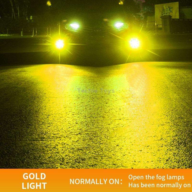 1 Pair H7 27W / DC12V Car Aluminum Alloy Flashing LED Headlight (Gold Light)