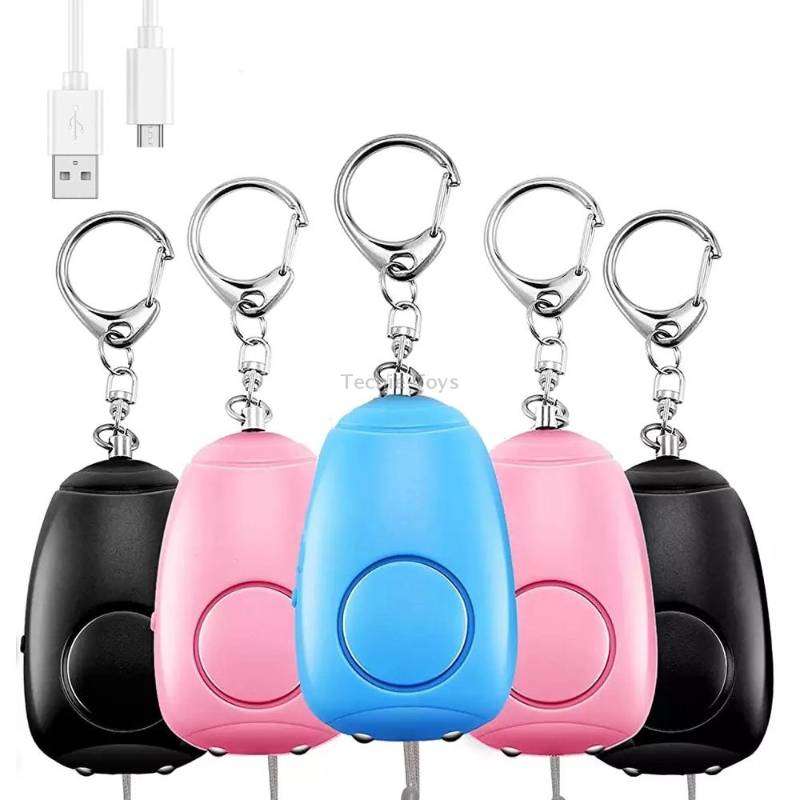 BJY-08 130dB Dual Bright LEDs Personal Alarm Women Self-Defense Alarm (Pink)