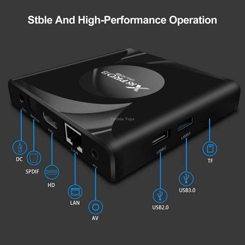 X88 Pro 13 Android 13.0 Smart TV Box with Remote Control, RK3528 Quad-Core, 4G+64GB (AU Plug)