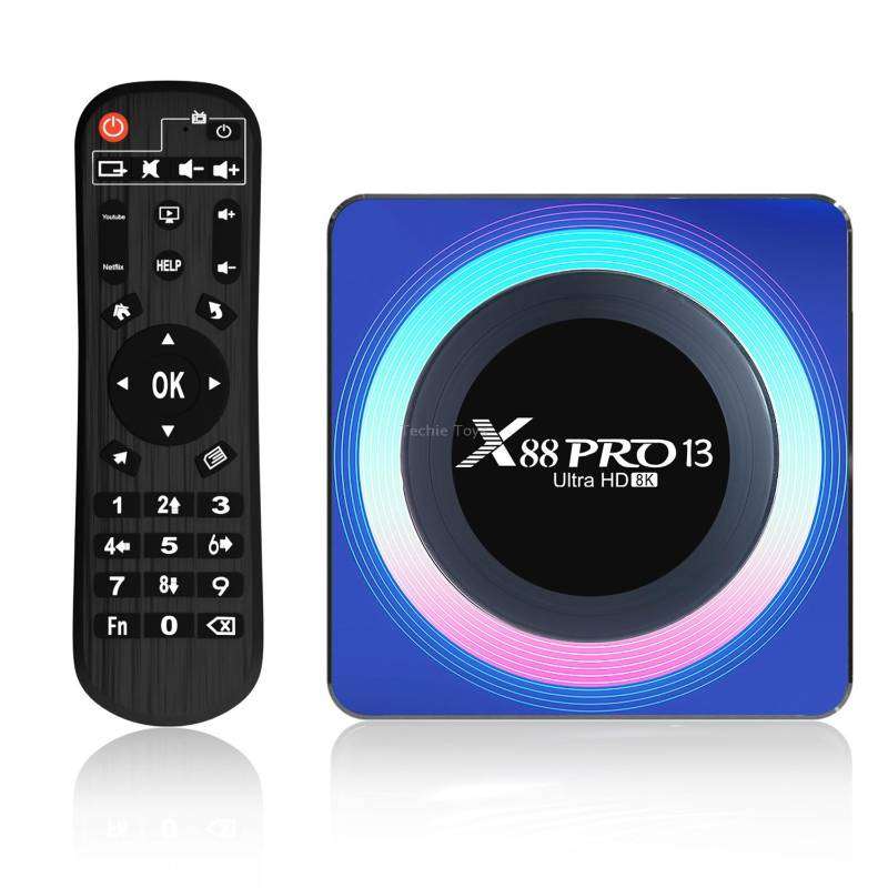 Acrylic X88 Pro 13 8K Ultra HD Android 13.0 Smart TV Box with Remote Control, RK3528 Quad-Core, 2GB+