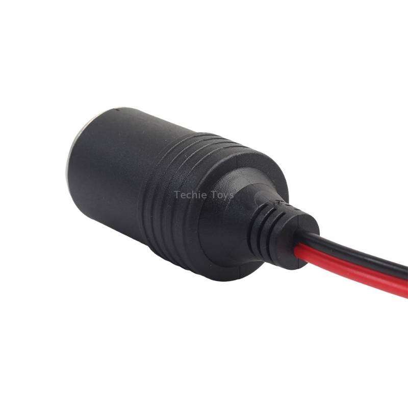3360 12-24V 10A DIY Soldered Cigarette Lighter Charger Female Plug Socket, Cable Length:30cm