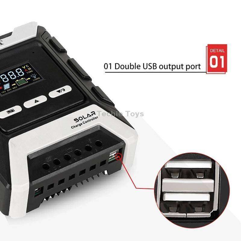 20A MPPT Solar Controller 12V / 24V / 48V Automatic Identification Charging Controller with Dual ...