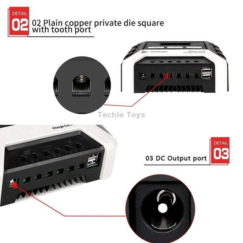 MPPT Solar Controller 12V / 24V / 48V Automatic Identification Charging Controller with Dual USB Out