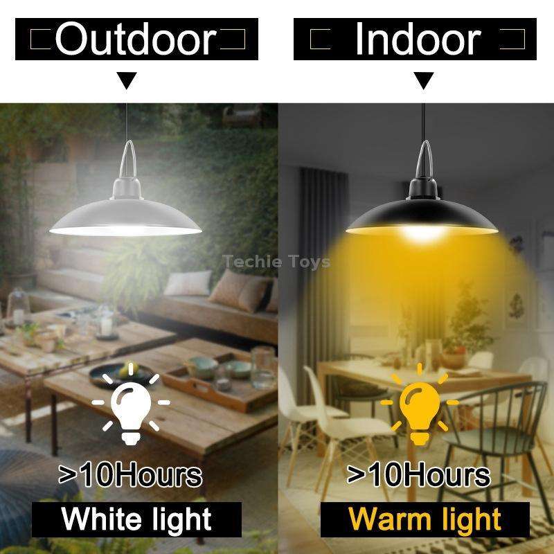 2 in 1 Solar Light Landscape Courtyard Corridor Lighting 32-LED Retro Chandelier, Light Color:Warm L
