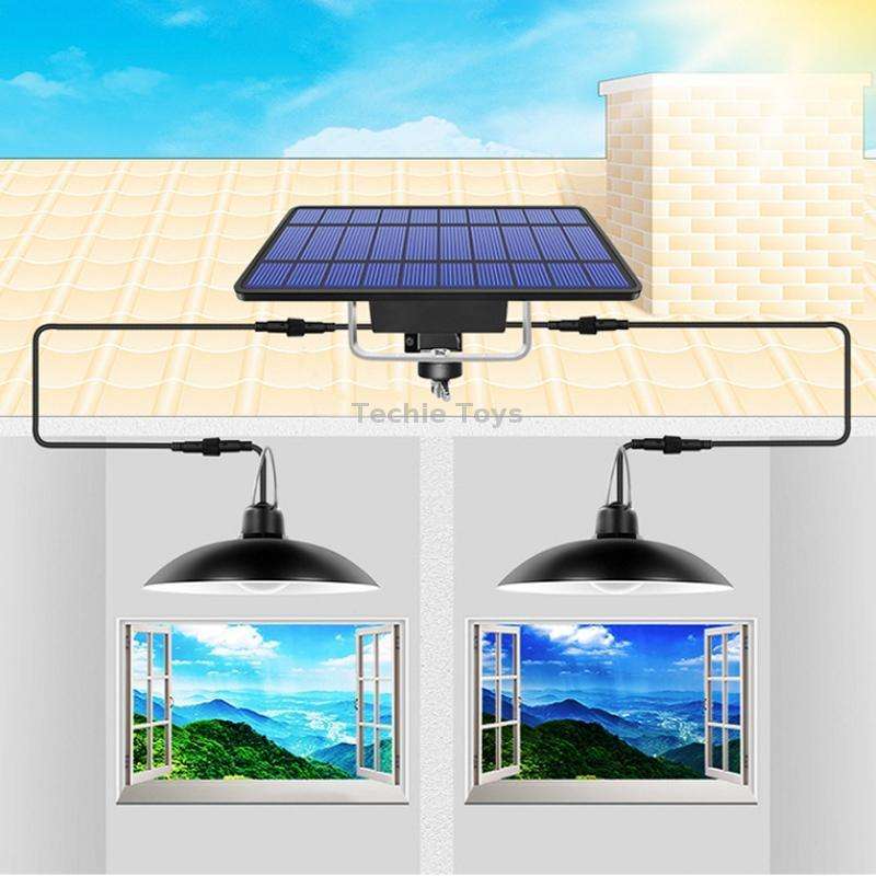 2 in 1 Solar Light Landscape Courtyard Corridor Lighting 32-LED Retro Chandelier, Light Color:Warm L
