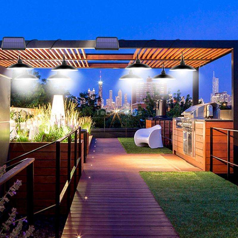 2 in 1 Solar Light Landscape Courtyard Corridor Lighting 32-LED Retro Chandelier, Light Color:Warm L
