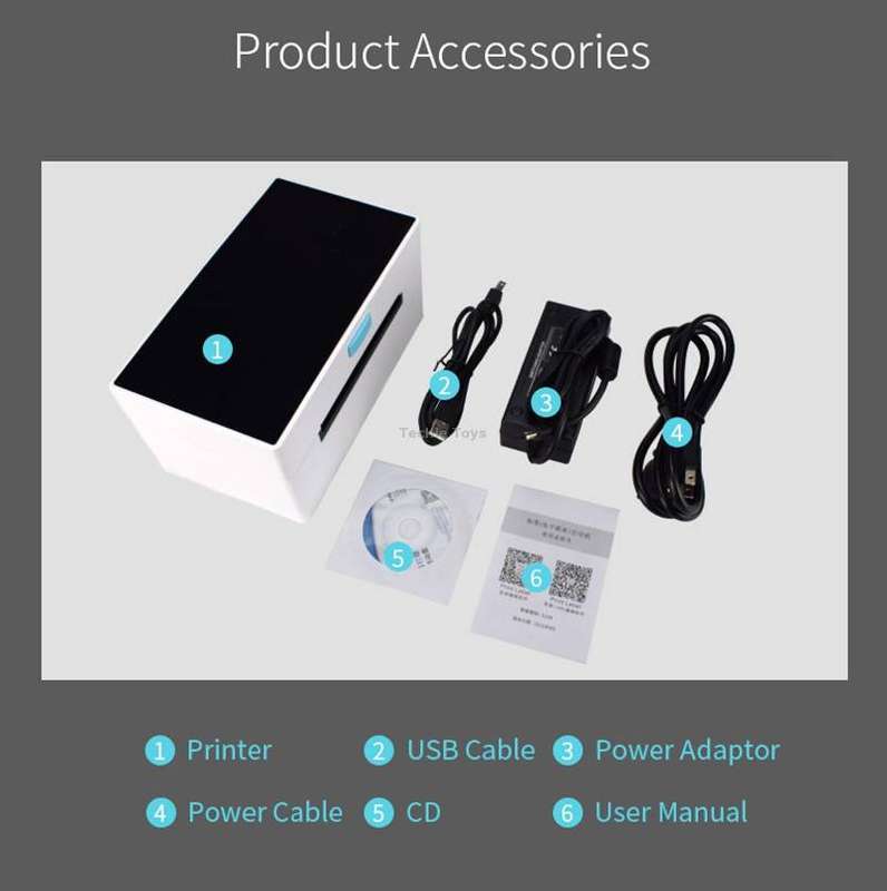 POS-9220 100x150mm Thermal Express Bill Self-adhesive Label Printer, USB + Bluetooth with Holder Ver