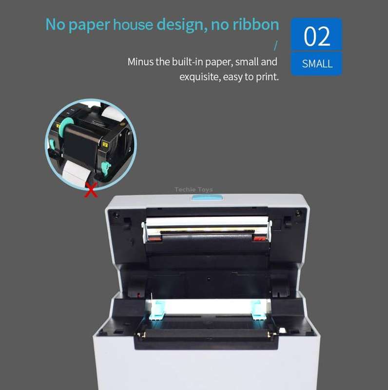 POS-9220 100x150mm Thermal Express Bill Self-adhesive Label Printer, USB + Bluetooth with Holder Ver