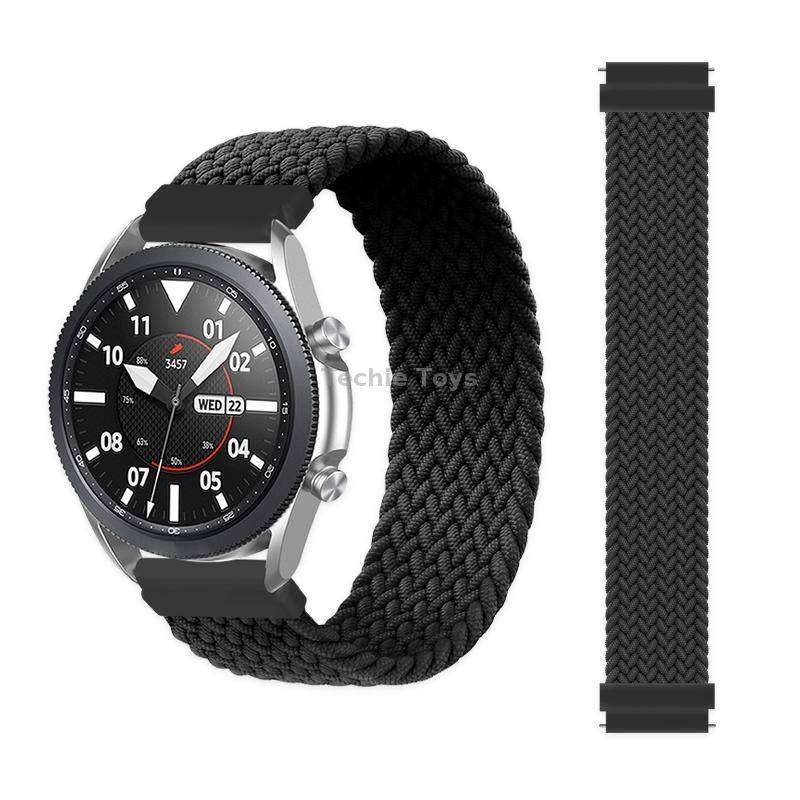 For Garmin Vivoactive 3 Adjustable Nylon Braided Elasticity Watch Band, Size:145mm(Black)