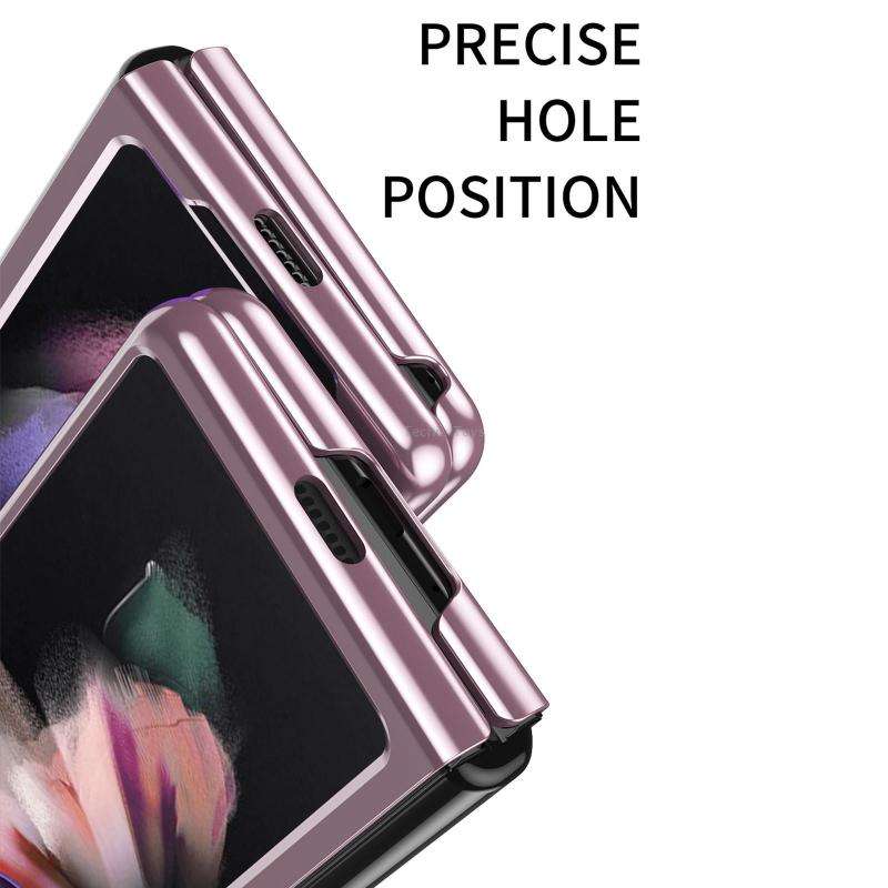 For Samsung Galaxy Z Fold3 5G Electroplated Transparent Folding Case(Black)