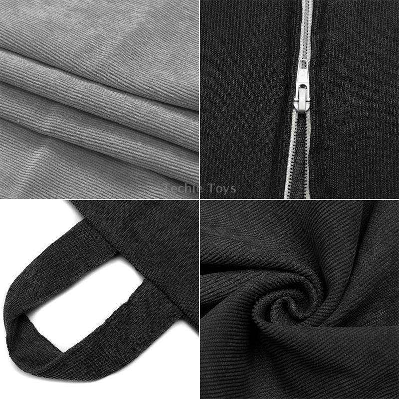 Corduroy Lazy Bean Bag Chair Sofa Cover, Size:100x120cm(Dark Grey)