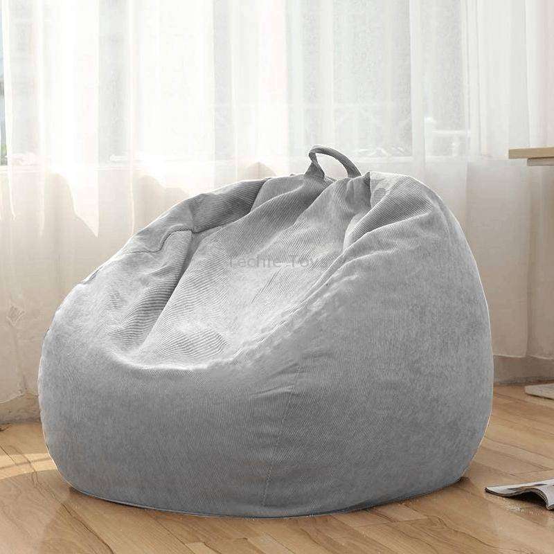 Corduroy Lazy Bean Bag Chair Sofa Cover, Size:100x120cm(Dark Grey)