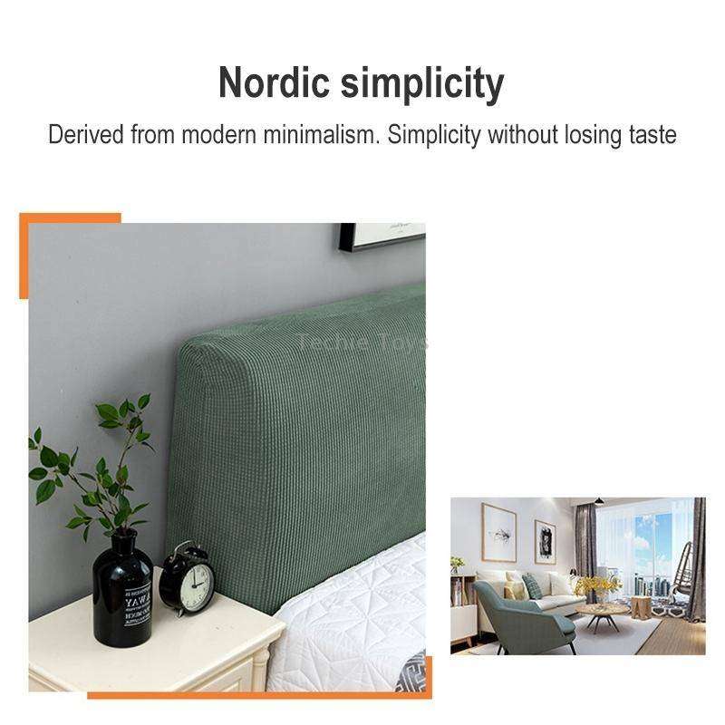 Polar Fleece Elastic Full Covered Headboard Dust Cover, Size:200cm(Emerald Yellow)