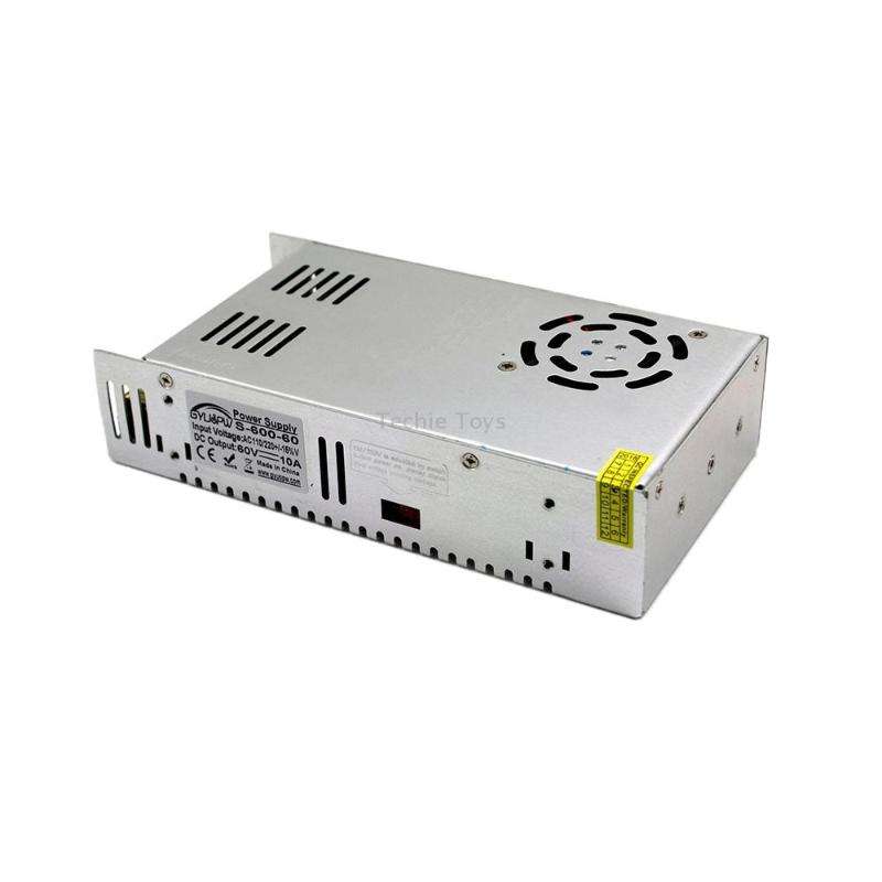 S-600-60 DC60V 10A 600W Light Bar Regulated Switching Power Supply LED Transformer, Size: 215 x 115