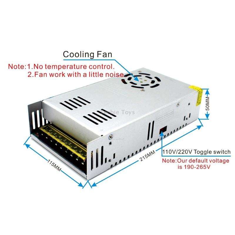 S-600-60 DC60V 10A 600W Light Bar Regulated Switching Power Supply LED Transformer, Size: 215 x 115