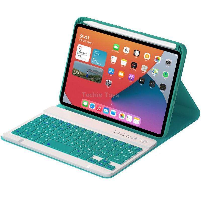 HK006 Square Keys Detachable Bluetooth Keyboard Leather Tablet Case with Holder for iPad mini 6(Ligh